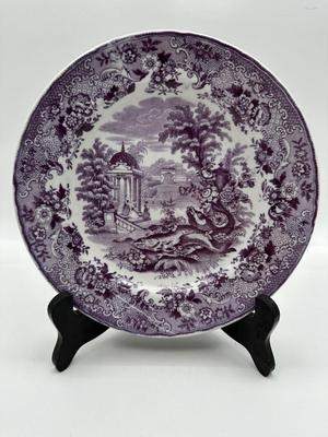 1880 RUTH BOAS - PETRUS REGOUT & Co Dutch Purple Transferware Plate Maastricht Rare