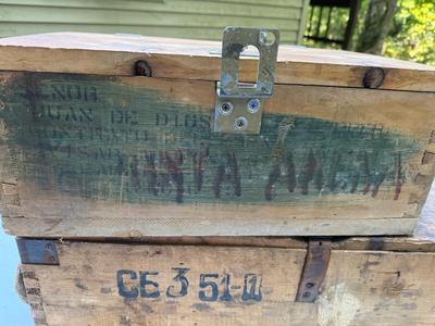 Vintage Empty Wooden Ammo Crates #166