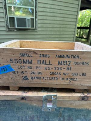 Vintage Empty Wooden Ammo Crates #166