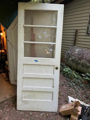 Vintage Three Window Pane Door #170A