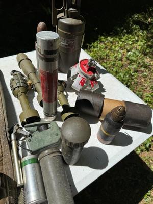 Inert Explosive Casings, Heads and Metal Box #182B
