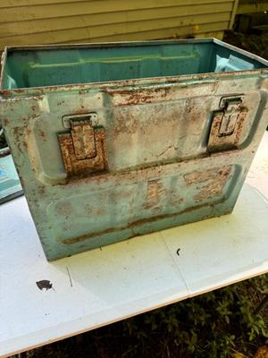 Metal Storage Box with Assorted Militaria #253B