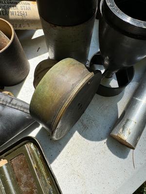 Metal Storage Box with Assorted Militaria #253B