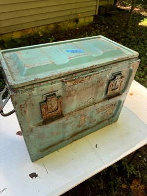 Metal Storage Box with Assorted Militaria #253B