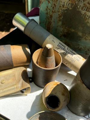 Metal Storage Box with Assorted Militaria #253B