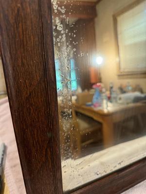 Antique Silver Back Framed Mirror #275B