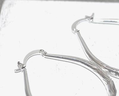 Large Shiny Hoop Earrings (1¾" x 1¼") Set with an English Lock Clasp