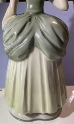 Mid-Century Colonial Dressed Lady Ceramic Hand Painted Figurine 15.75" Tall in VG Preowned Condition.