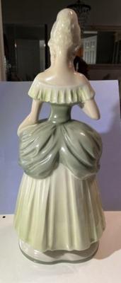 Mid-Century Colonial Dressed Lady Ceramic Hand Painted Figurine 15.75" Tall in VG Preowned Condition.