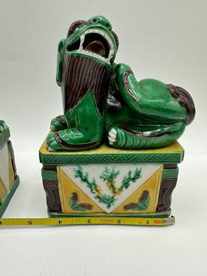 Pair of Chinese Porcelain Foo Dogs