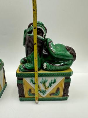 Pair of Chinese Porcelain Foo Dogs