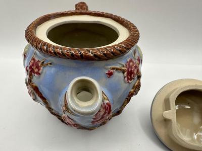 Vintage Teapot-Raised Relief Birds On Branches