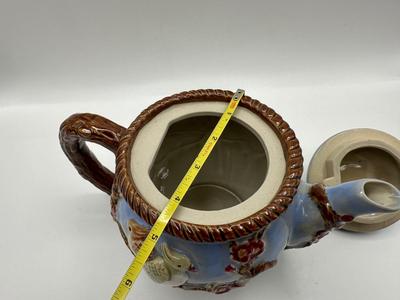Vintage Teapot-Raised Relief Birds On Branches