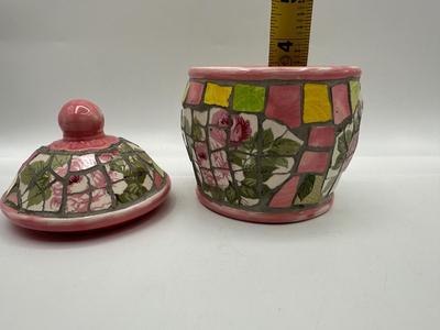 Cracked Art Decorative Jar W/ Lid