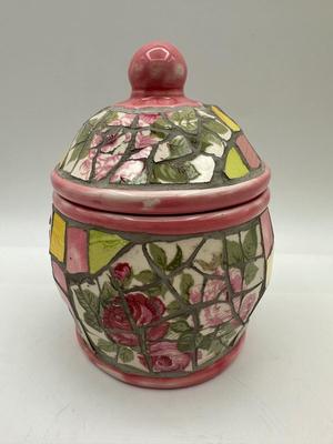 Cracked Art Decorative Jar W/ Lid