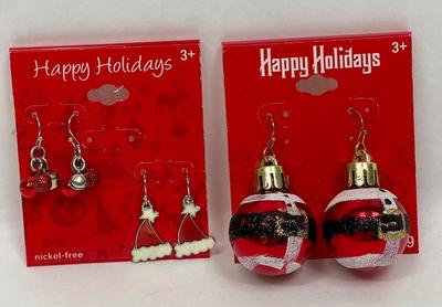 3 Pair of Christmas Themed Earrings