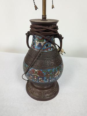 Antique Chinese Cloisonne Lamp