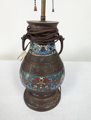 Antique Chinese Cloisonne Lamp