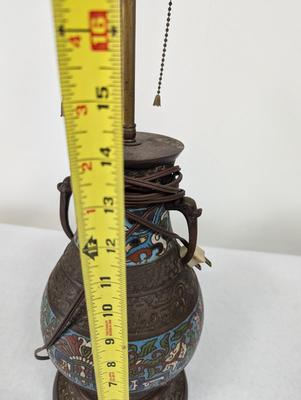 Antique Chinese Cloisonne Lamp