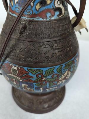 Antique Chinese Cloisonne Lamp