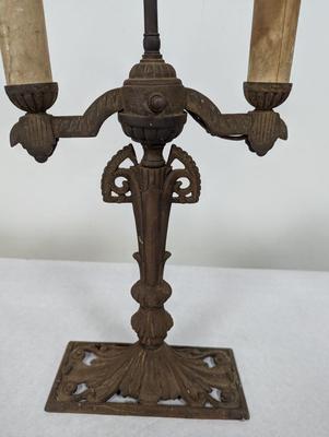 Vintage Cast Iron Parlor Table Lamp