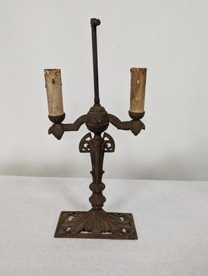 Vintage Cast Iron Parlor Table Lamp