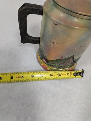 Hand Painted Comet Aluminum Coffee Pot