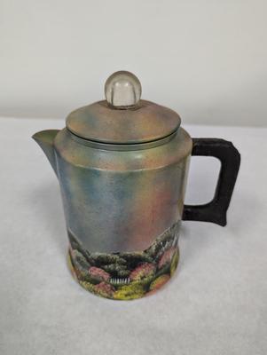 Hand Painted Comet Aluminum Coffee Pot