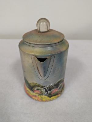 Hand Painted Comet Aluminum Coffee Pot
