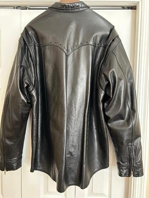 LOT A. Logo Leather Jacket