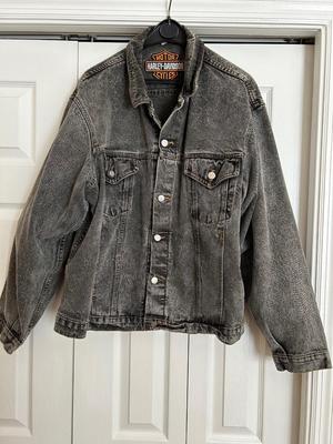 Lot E. Black Denim Jacket. XL