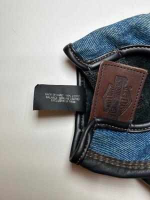 Lot K. Leather and Denim Riding Gloves. sz Lg