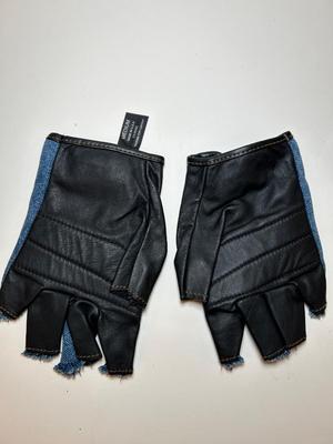 Lot M. Denim and Leather Riding Gloves sz Med.