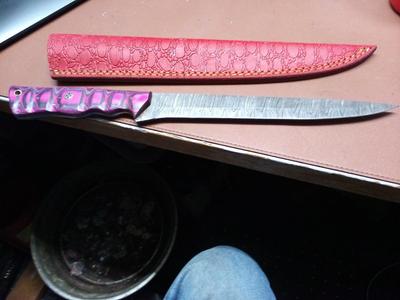 220 Layered Damascus Large Filet Knife