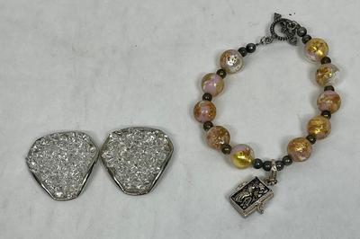 Clip on Earrings and Bracelet