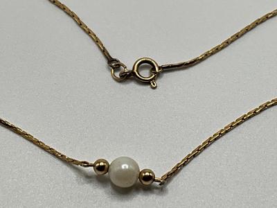 Stamped 14K pearl necklace