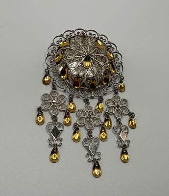 Vintage Silver Norwegian Solje Brooch, Stamped Sterling EOF