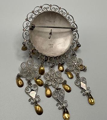 Vintage Silver Norwegian Solje Brooch, Stamped Sterling EOF