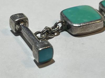 Vintage Acleoni Classic Southwest Turquoise 7-8" Adjustable Bracelet Color Varies from a Clear Powder Blue to a Blue Green...