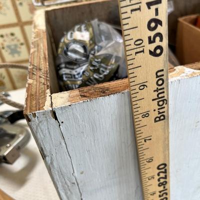 Lot 83 Wood box of tools & misc