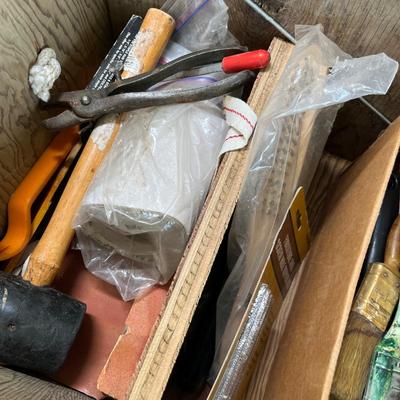 Lot 83 Wood box of tools & misc
