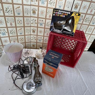 Lot 98 Milk crate of electrical