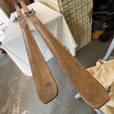 Lot 110 Antique Cross Country Oak Skis