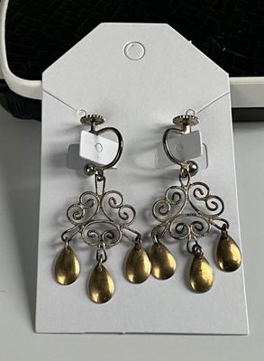 Vintage Norwegian Silver Clip on Earrings