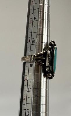 Vintage Native American turquoise stone/sterling ring size 5