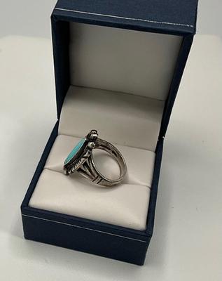 Vintage Native American turquoise stone/sterling ring size 5