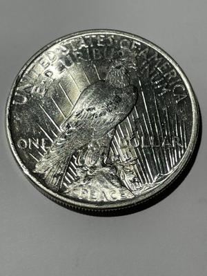 1924-P MS60 UNCIRCULATED/BAGGY CONDITION PEACE SILVER DOLLAR AS PICTURED.