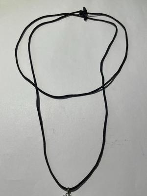 VINTAGE ASIAN JADE/JADEITE CAT CARVED PENDANT 1.5" TALL ON A BLACK CLOTH ROPE AS PICTURED.