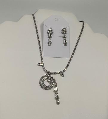 Stunning Austrian Crystal with CZs Necklace with Clip Earrings
