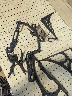 Cast Iron Shelf Brackets & Light